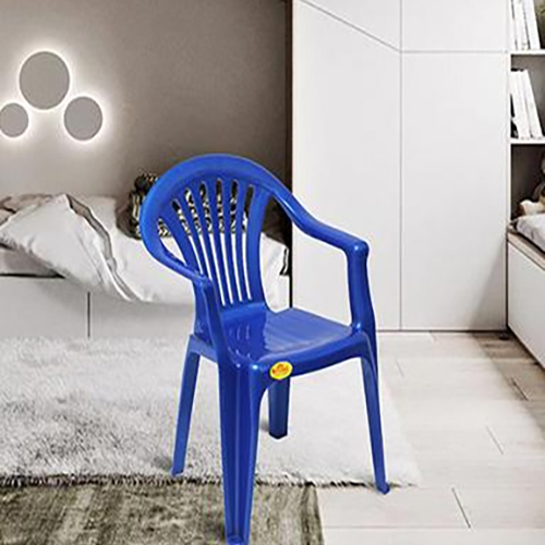 Blue Color Plastic Flora Chair