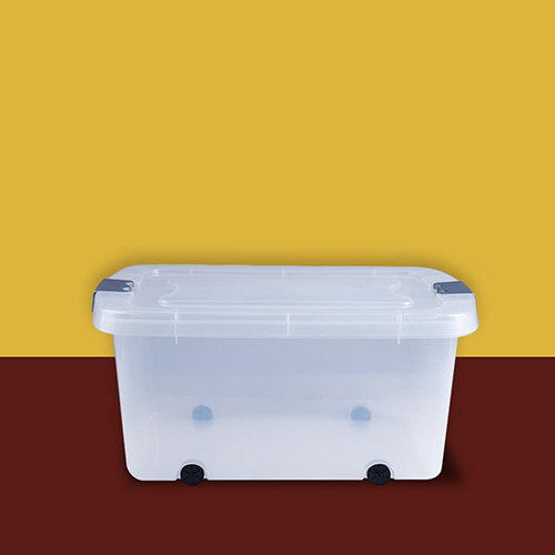 15Ltrs Plastic Tote Box With Wheels - Color: Different Available