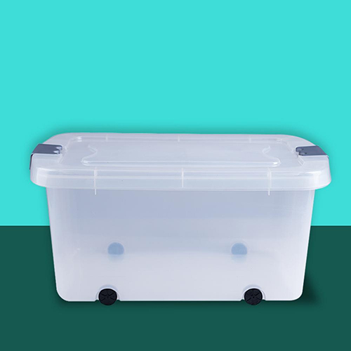 60Ltrs Plastic Tote Box With Wheels