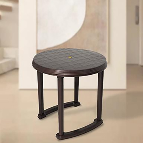 Plastic Mat Brown Round Foldable Table