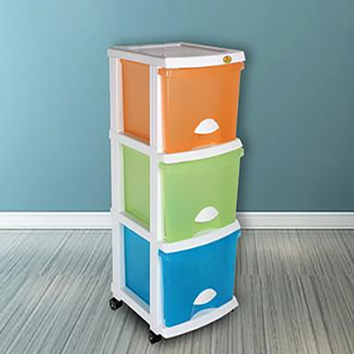 3 Tier Plastic Drawer - Color: Different Available