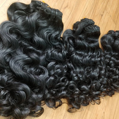 Curly Wefted Hair Extension