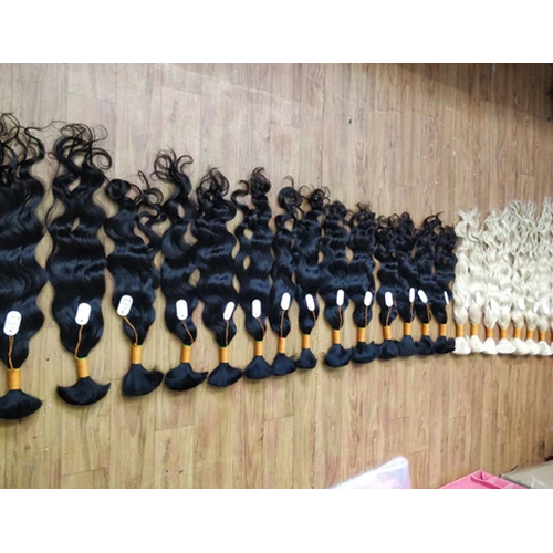 Wavy Bulk Hair Extension - Color: Black