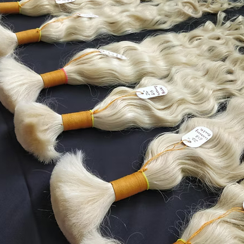 20 Inch Blonde Wavy Bulk Hair Extension - Feature: High Quality