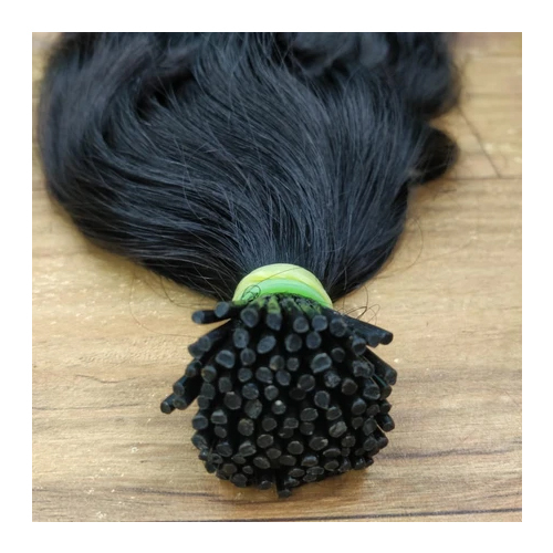 Wavy I Tips Hair Extension - Color: Black