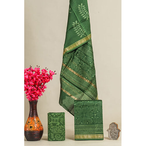 Hand Block Printed Suit Green - Ethnic Region: Indian