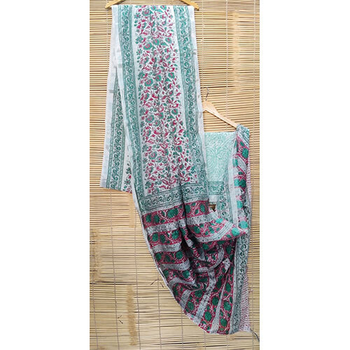 Block printed sarees