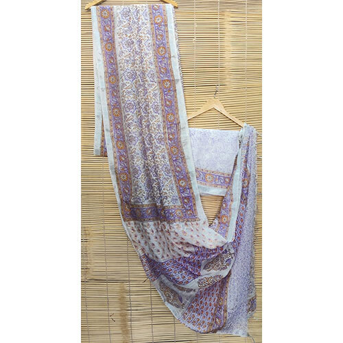 Block Printed Jaipuri Linen Sarees Light Purple - Feature: Good Quality & Design