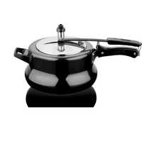Black Pressure Cooker Ss Lid - Stainless Steel, Non-stick Design, Coated Surface, Durable Plastic Handle | Versatile Pressure Cooking Solution