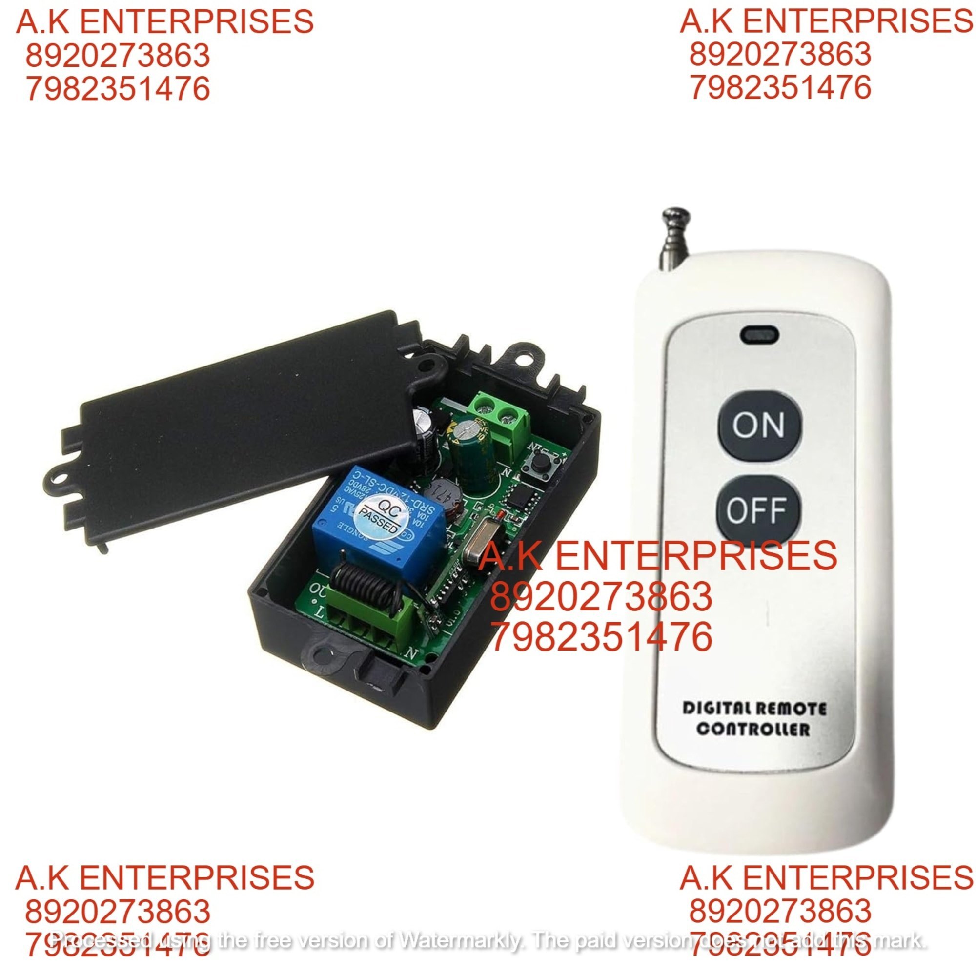 AC 220V-10A RF Wireless Remote Control System For Ground Wire Receiver Transmitter 433 Mhz (White Remote, 1 Channel)