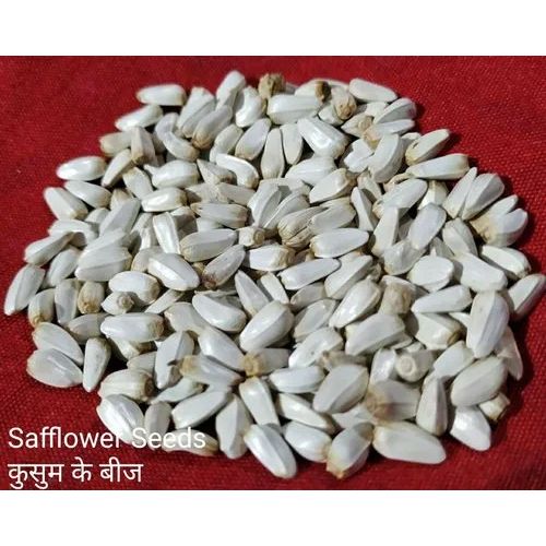 Safflower Seeds - 50 Kg Customized Packaging | White Seed Form, Rich in Protein, Fiber, and Healthy Fats