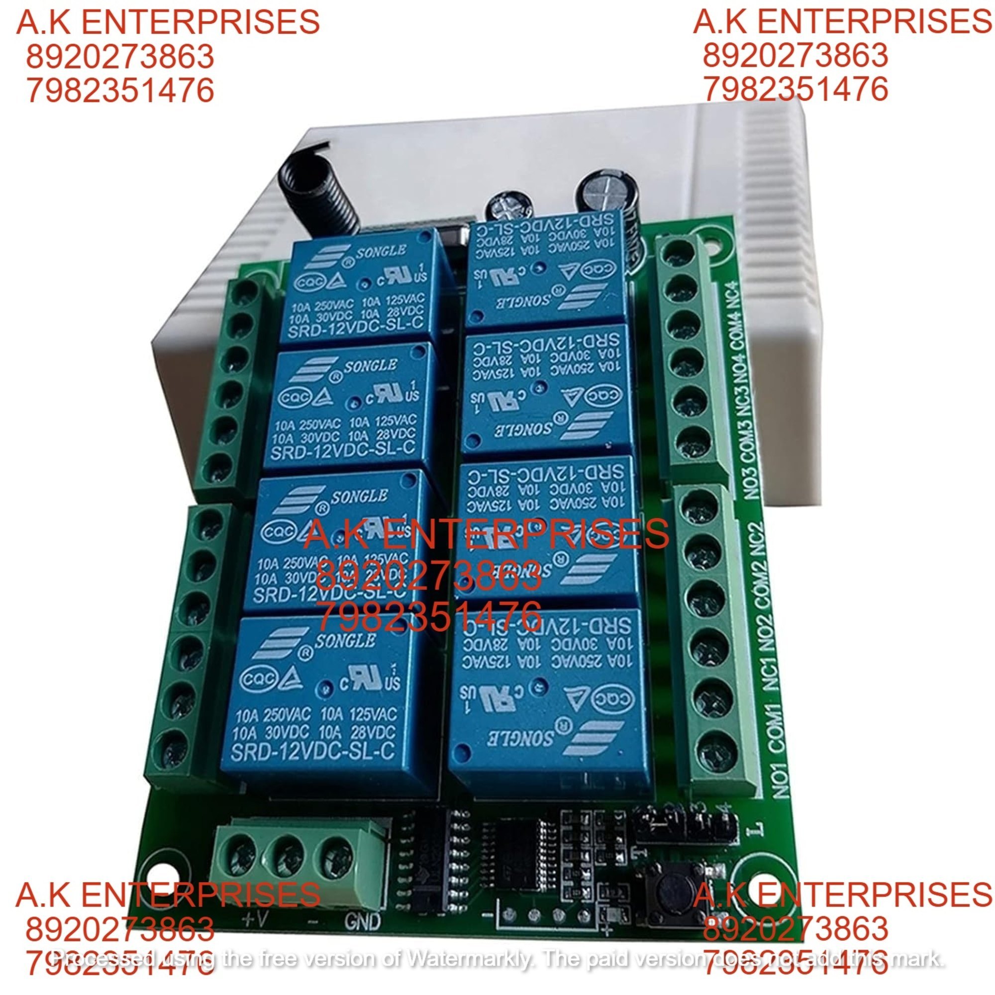 Ac 220v-10a Rf Wireless Remote Control System For Ground Wire Receiver Transmitter 433 Mhz (Black Remote, 8 Channel) - Color: Black