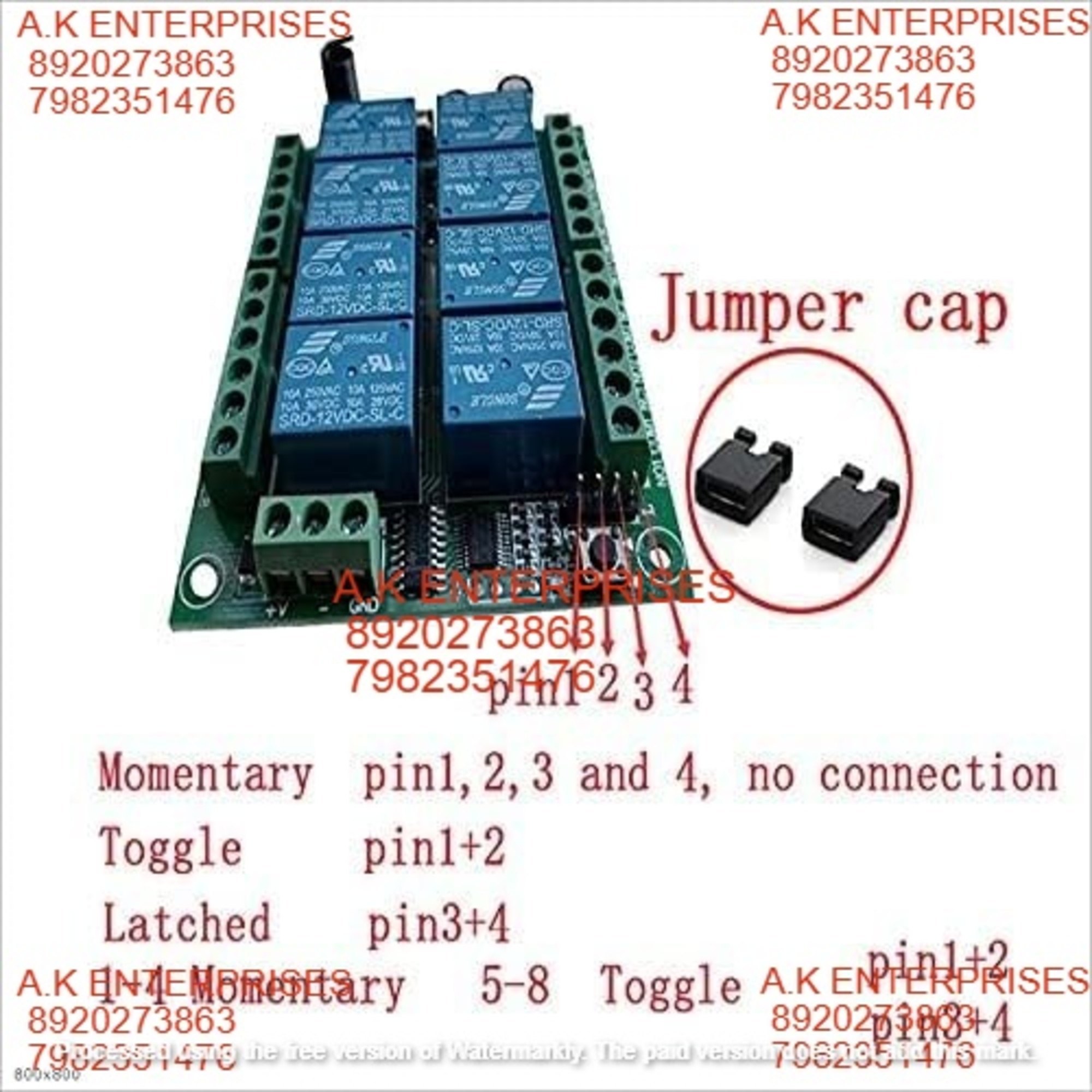 Ac 220v-10a Rf Wireless Remote Control System For Ground Wire Receiver Transmitter 433 Mhz (Black Remote, 8 Channel) - Color: Black