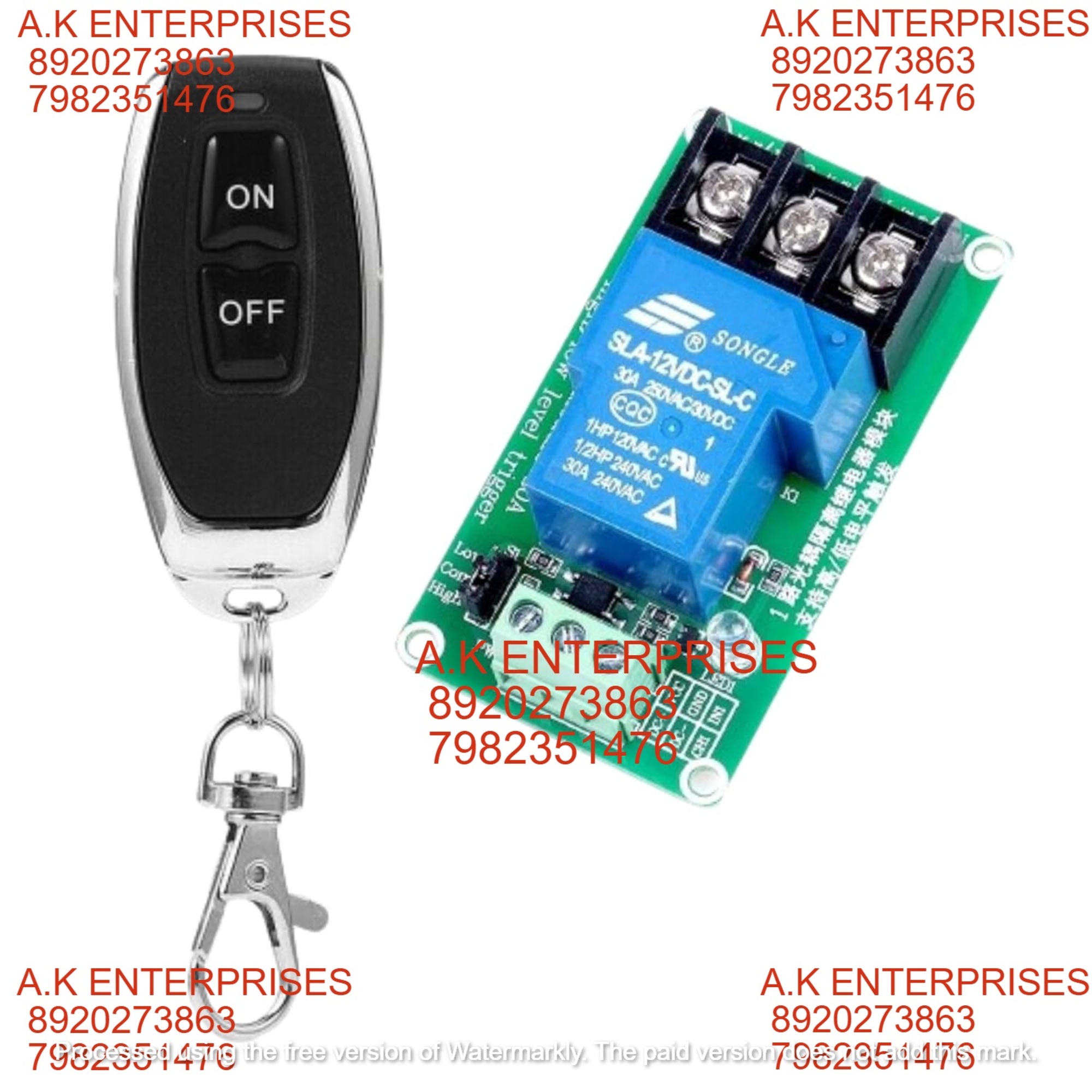ग्राउंड वायर रिसीवर ट्रांसमीटर के लिए Dc 12v-30a Rf वायरलेस रिमोट कंट्रोल सिस्टम 433 Mhz (काला रिमोट, 1 चैनल) - ग्रेटेर्प्रिसेस