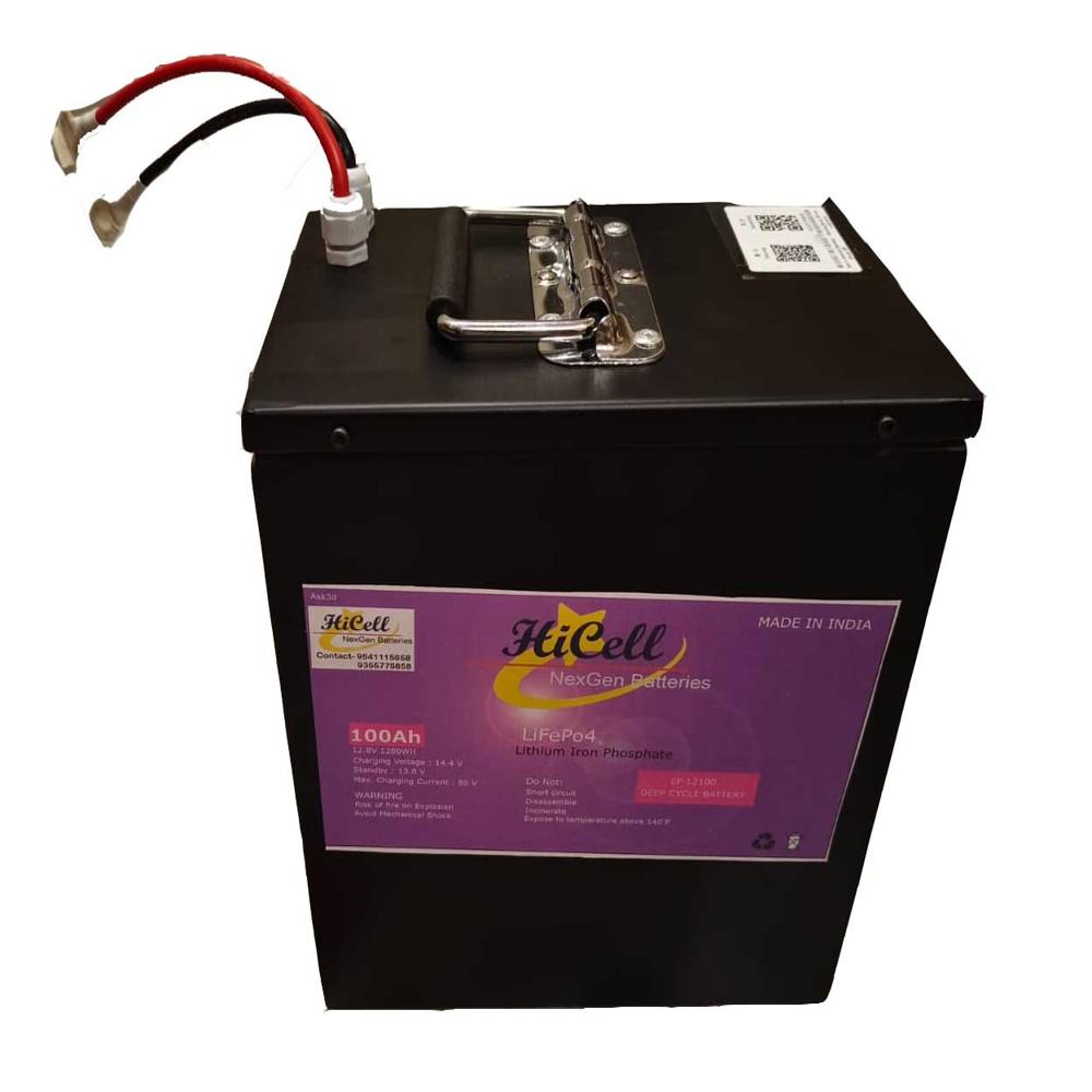 LiFePO4 Lithium Phosphate Battery Pack - 12V, 100Ah | BMS Protection, Long Cycle Life, High Thermal Stability, Ideal for Renewable Energy and Backup Power