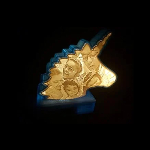 Customizable Unicorn Lithophane Lamp - Color: Any Color