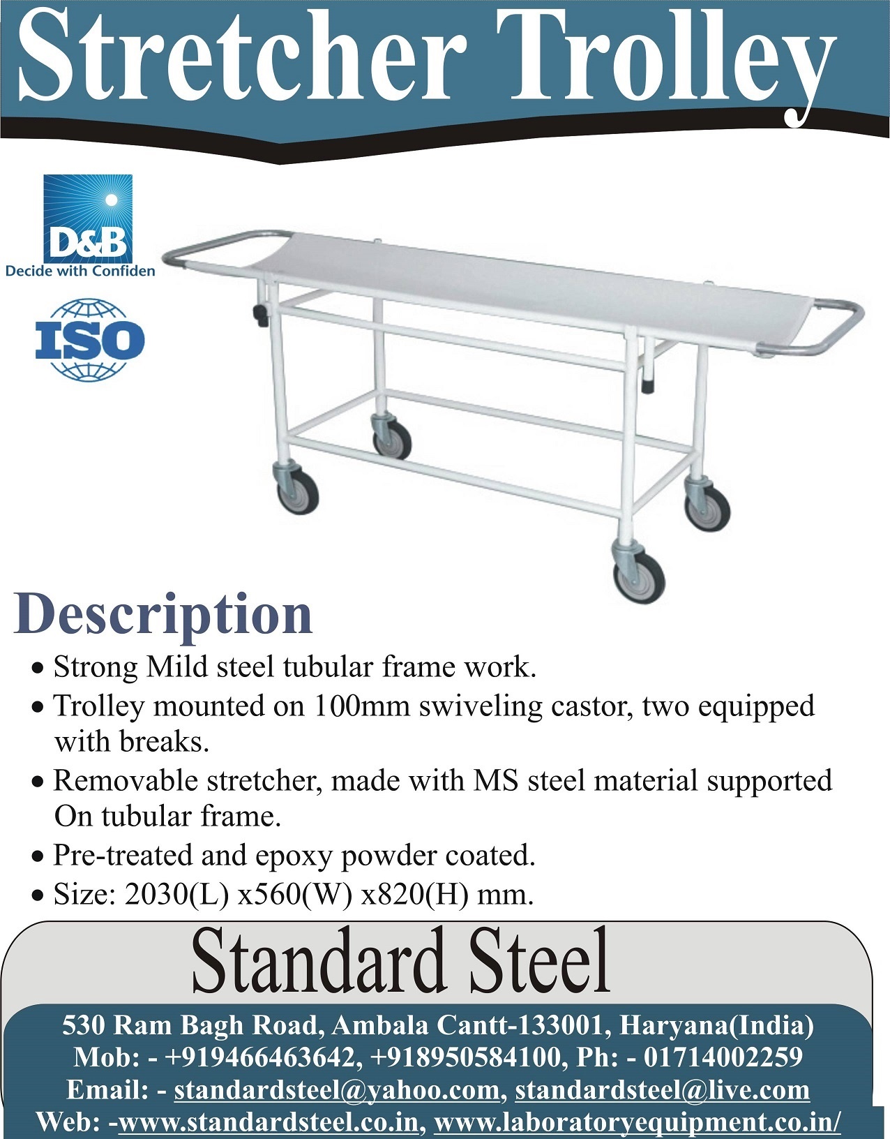 Hospital Patient Transfer Stretcher Trolley