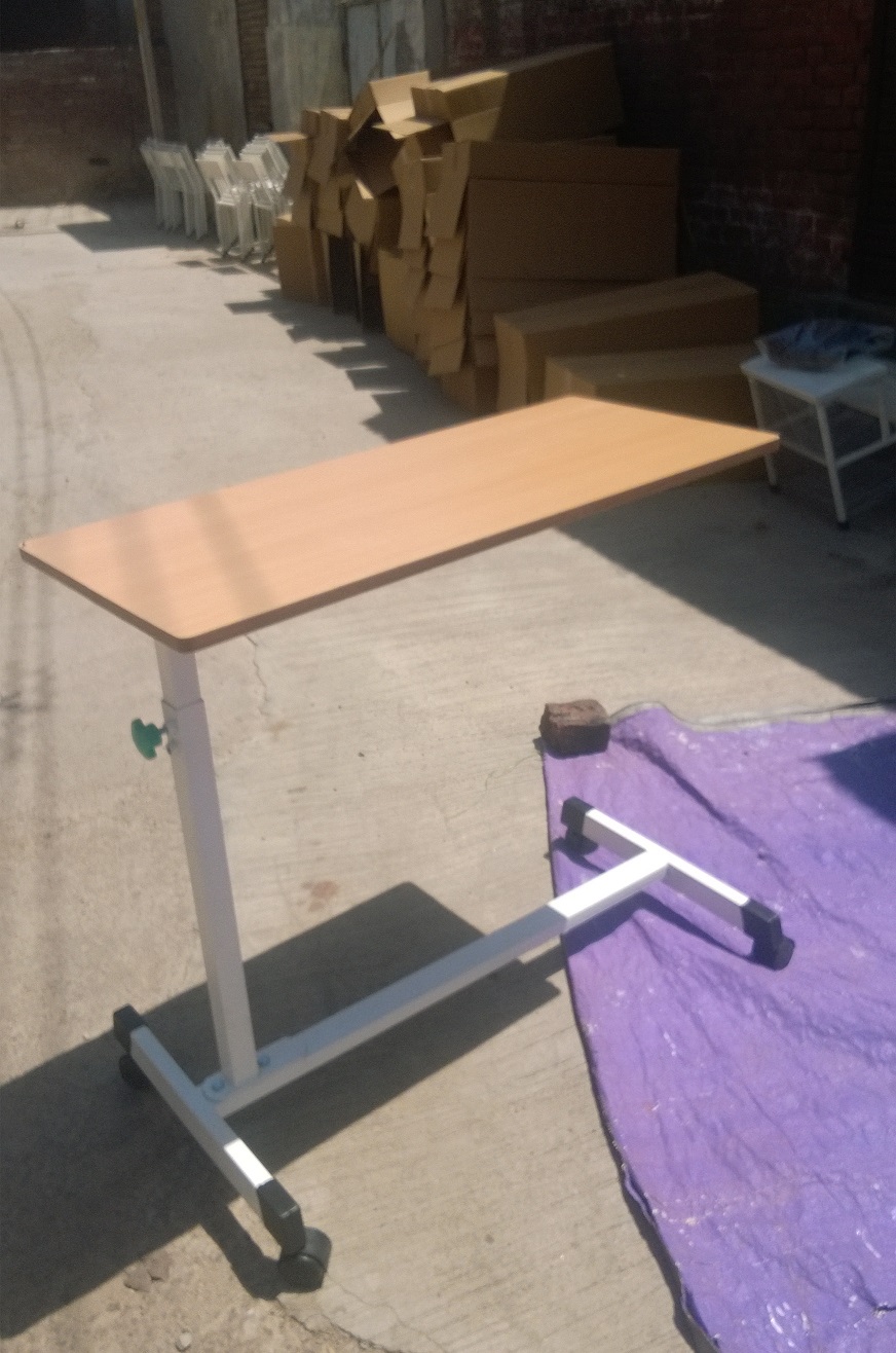Cardiac Table - Strong Mild Steel Frame, 750x350 Mm Laminated Wooden Board, Manually Adjustable Height 820/960 Mm | 5 Cm Swivel Castors, Epoxy Powder Coated Finish, Supplied In Knock Down Condition