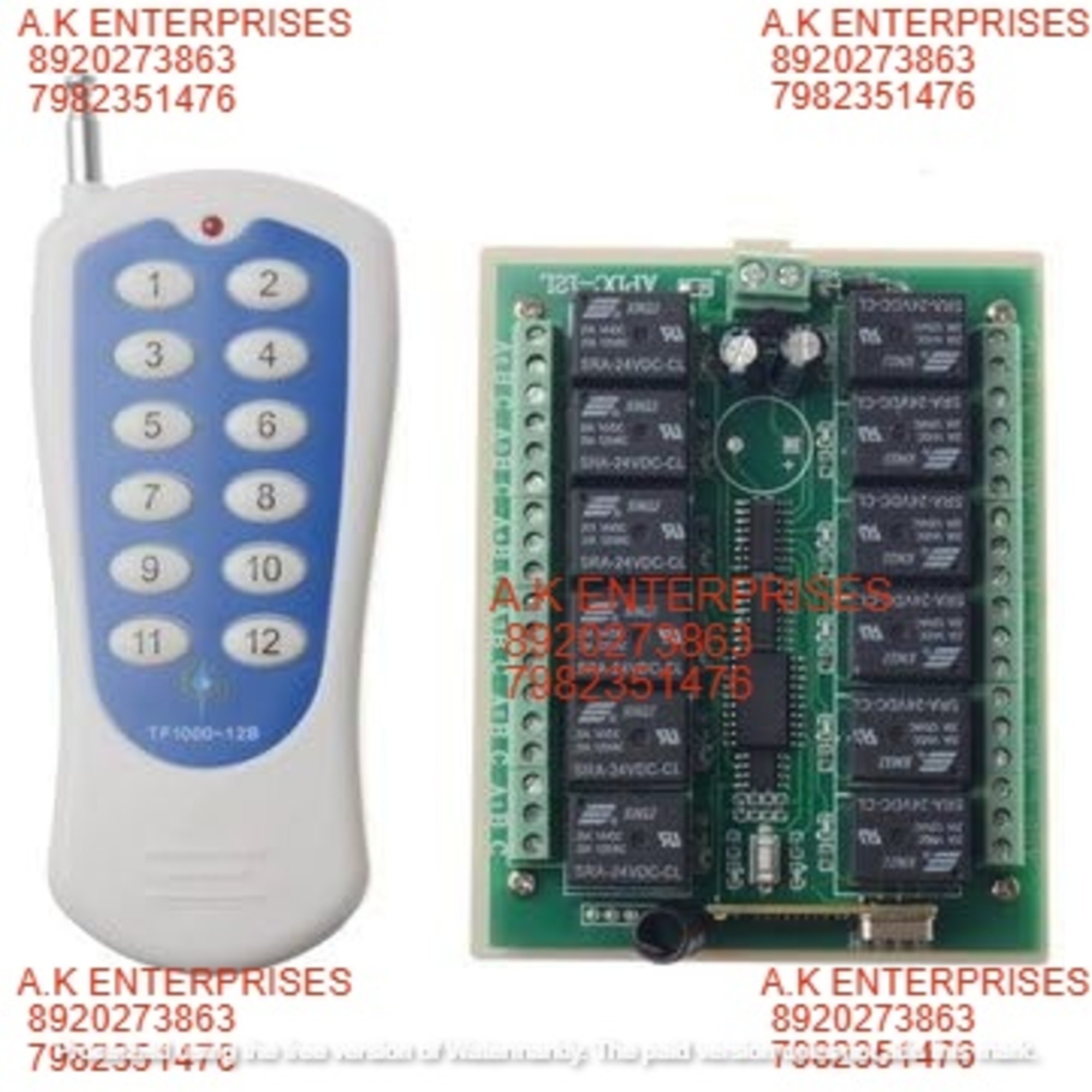 12 Channel Rf Remote Controls Remote Transmitter And Receiver Switch Module Wireless Self Learning 433mhz Rf