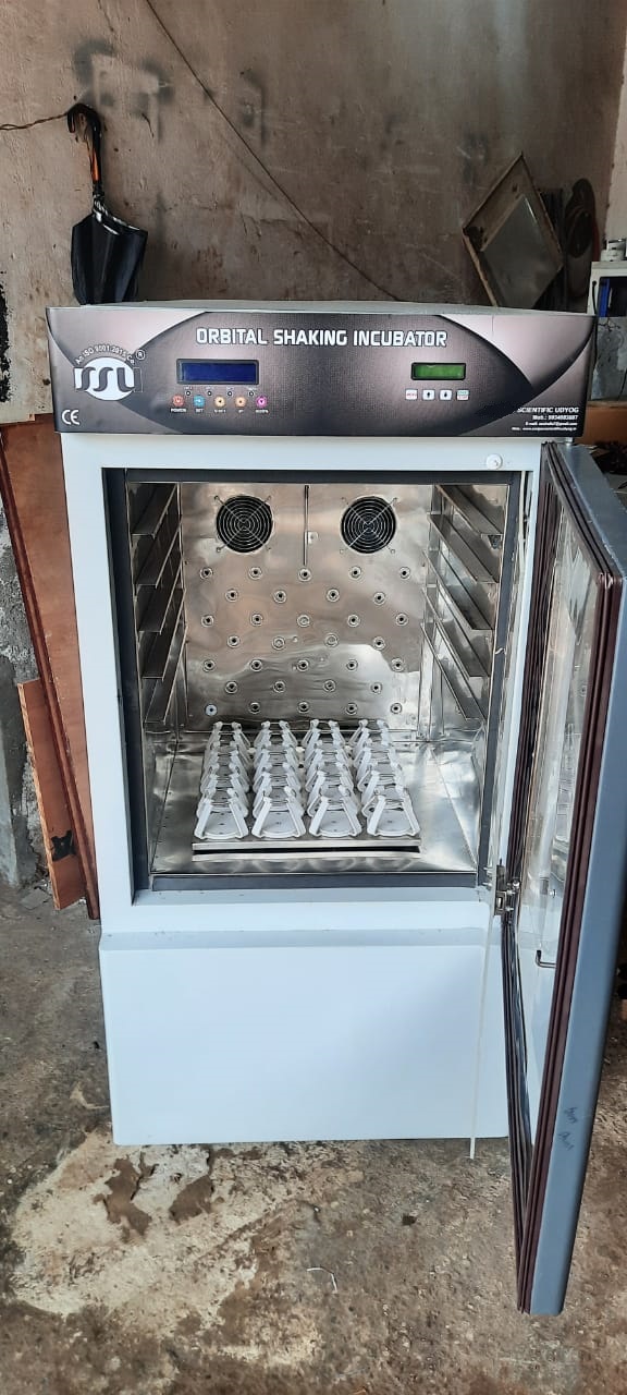 Orbital Shaking Incubator - Stainless Steel, 24x24x24 Inches, 220 Watt | Thermal Insulation, Digital Speed Meter, Adjustable Timer, Cyclic Illumination