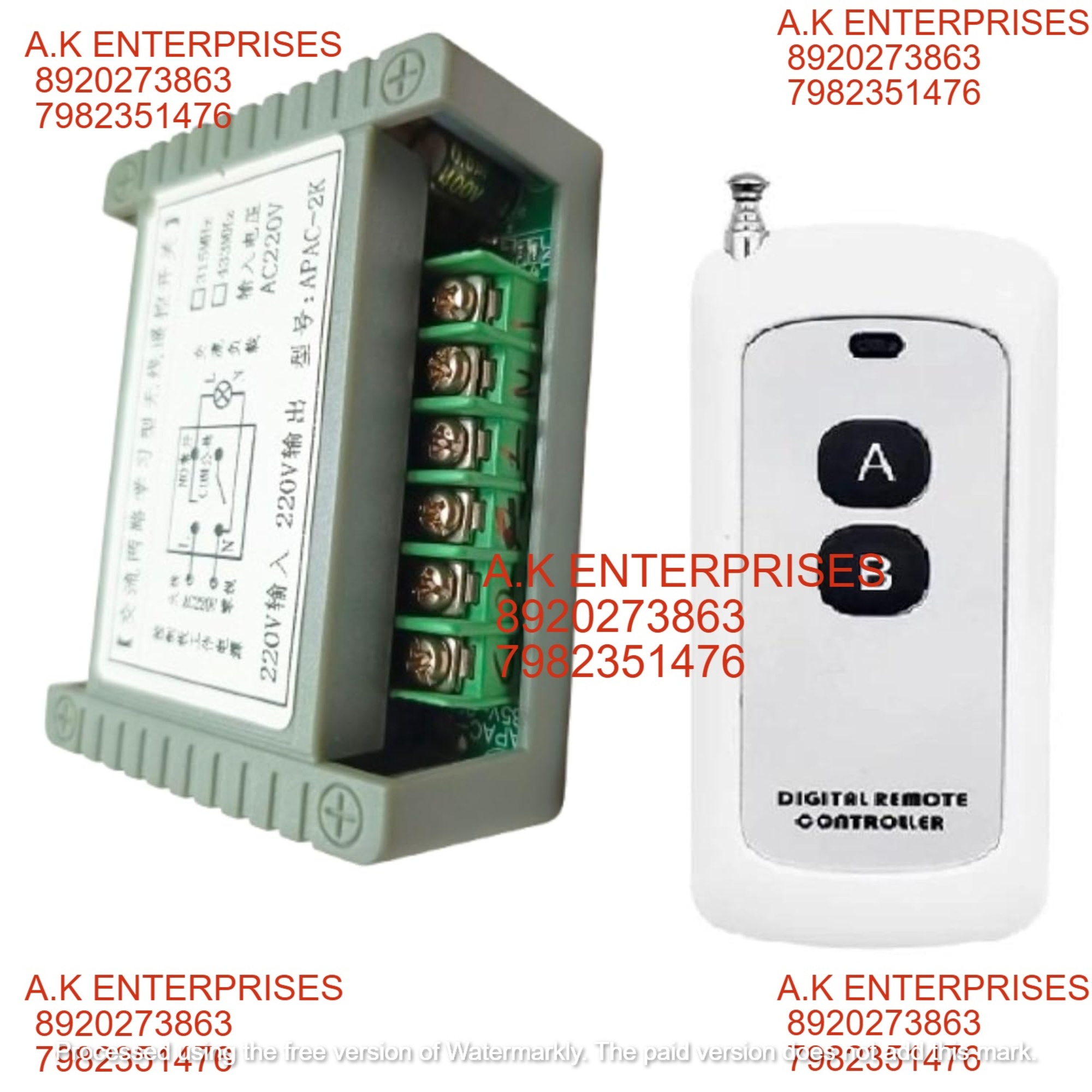 Dc 220v 10a 2ch Rf Relay Receiver And Transmitter 433mhz 500 Meter Remote Control - Plastic 500mm Dimensions 25 Remote Storage Ask Reception