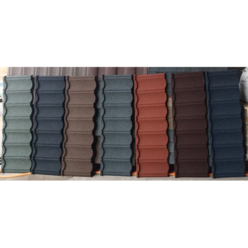 Aget Red Stone Coated Steel Roof Tile - Color: Multicolor