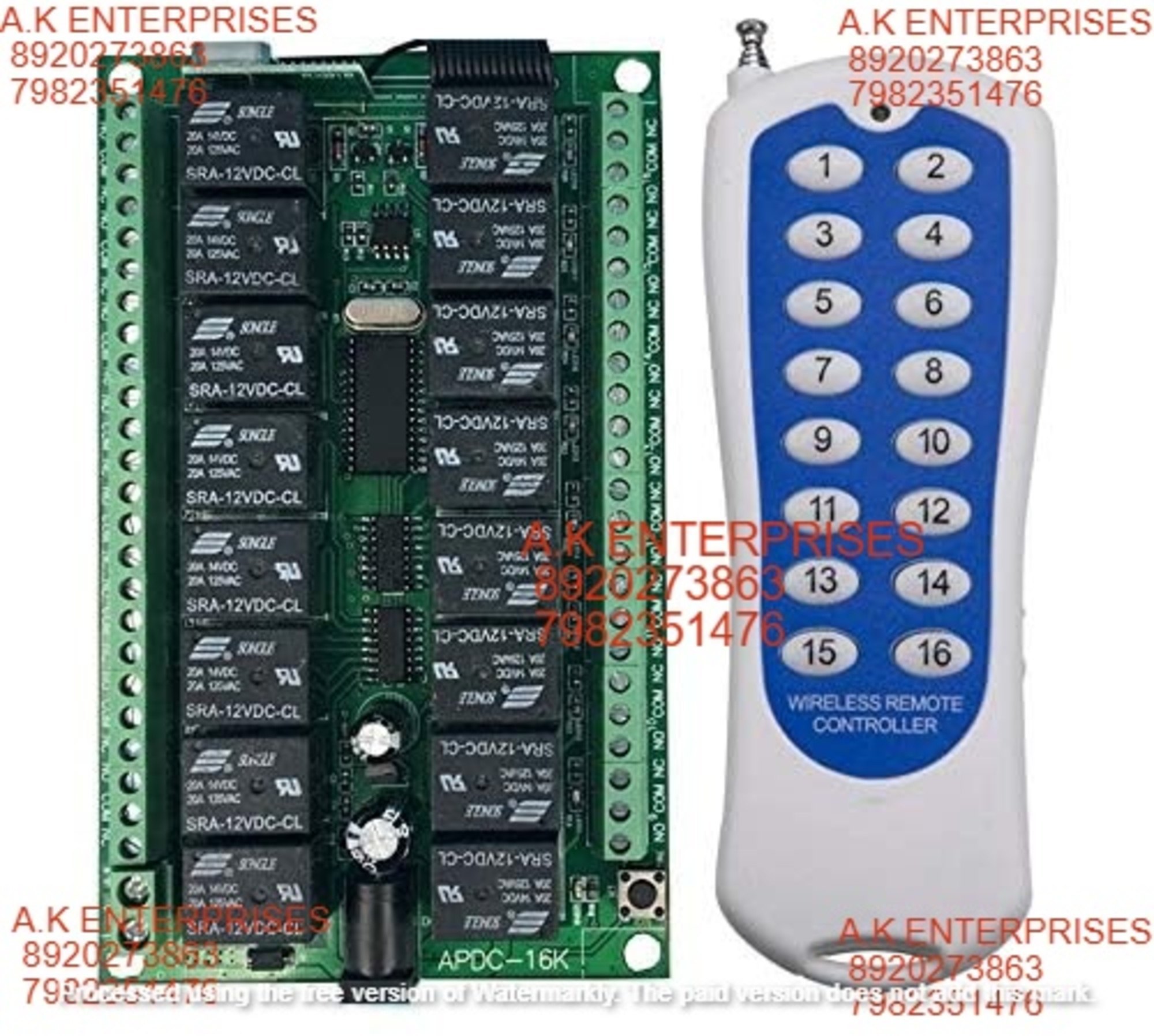 16 Channel 4Ch RF Remote Controls Remote Transmitter and Receiver Switch Module Wireless self Learning 433mhz RF