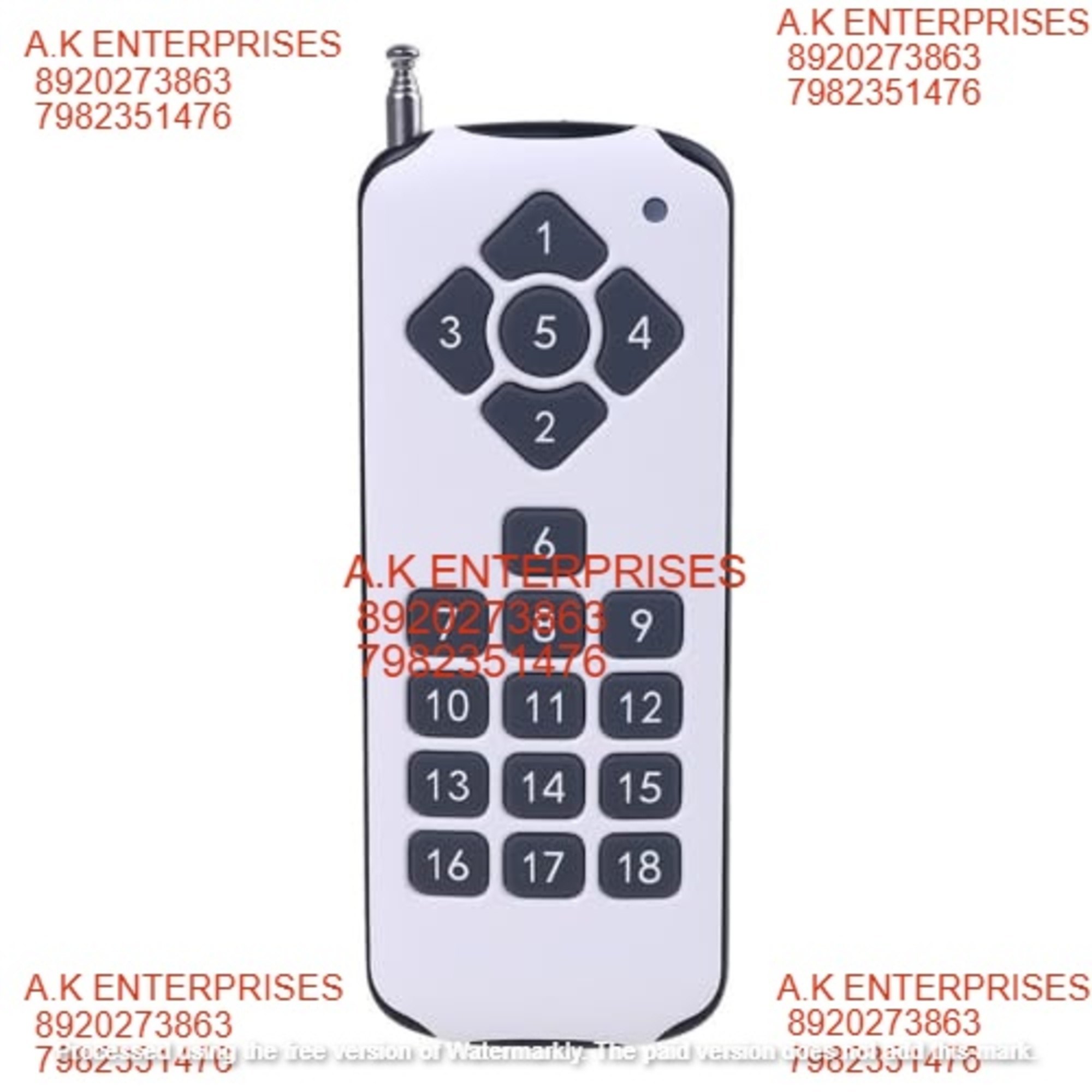18-channel Rf Remote Control System - Copper Material, 10 Mm Dimensions | 433 Mhz Self-learning, Wireless Control For Home And Industrial Use