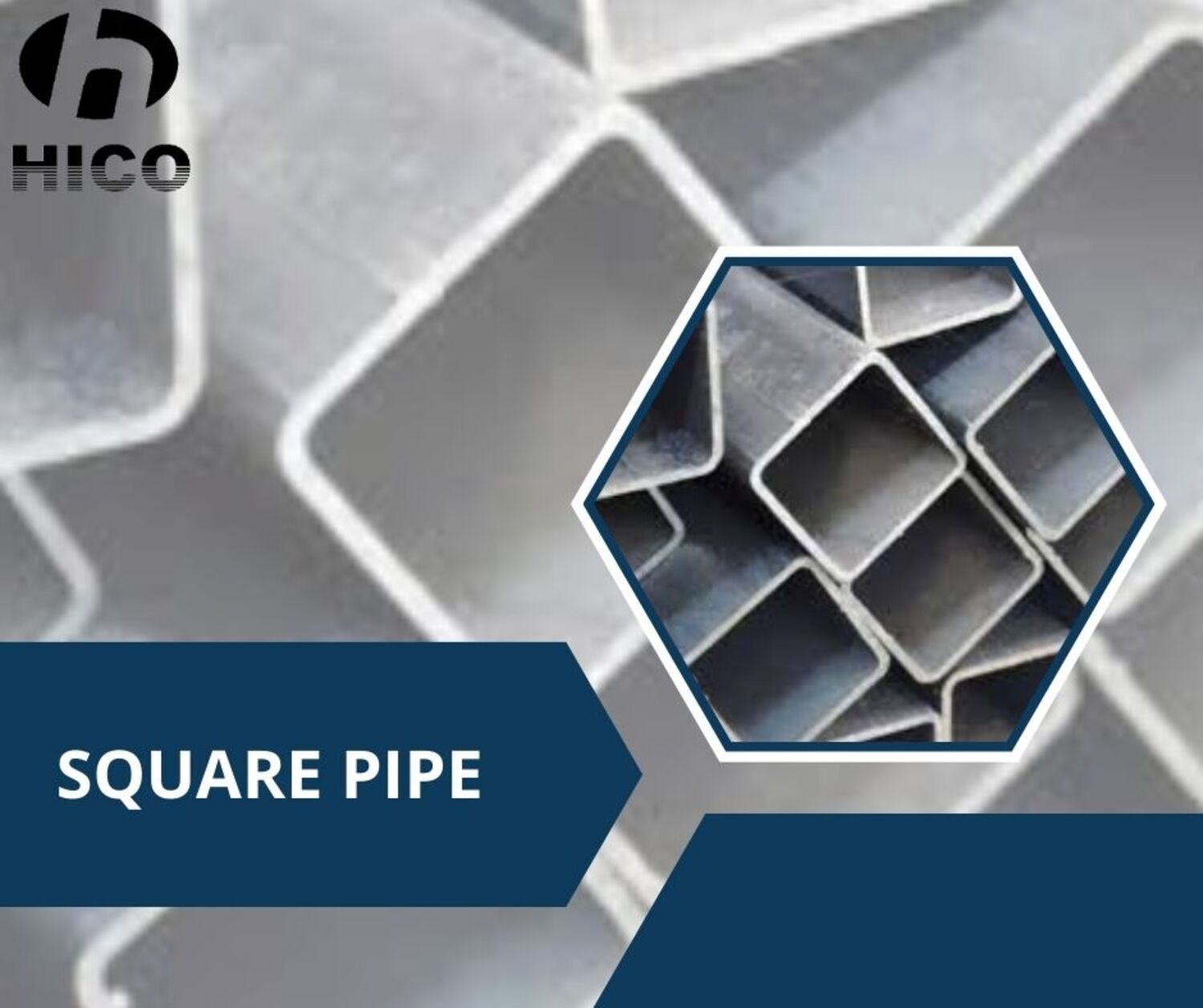 Grey Square Hollow Section Pipe