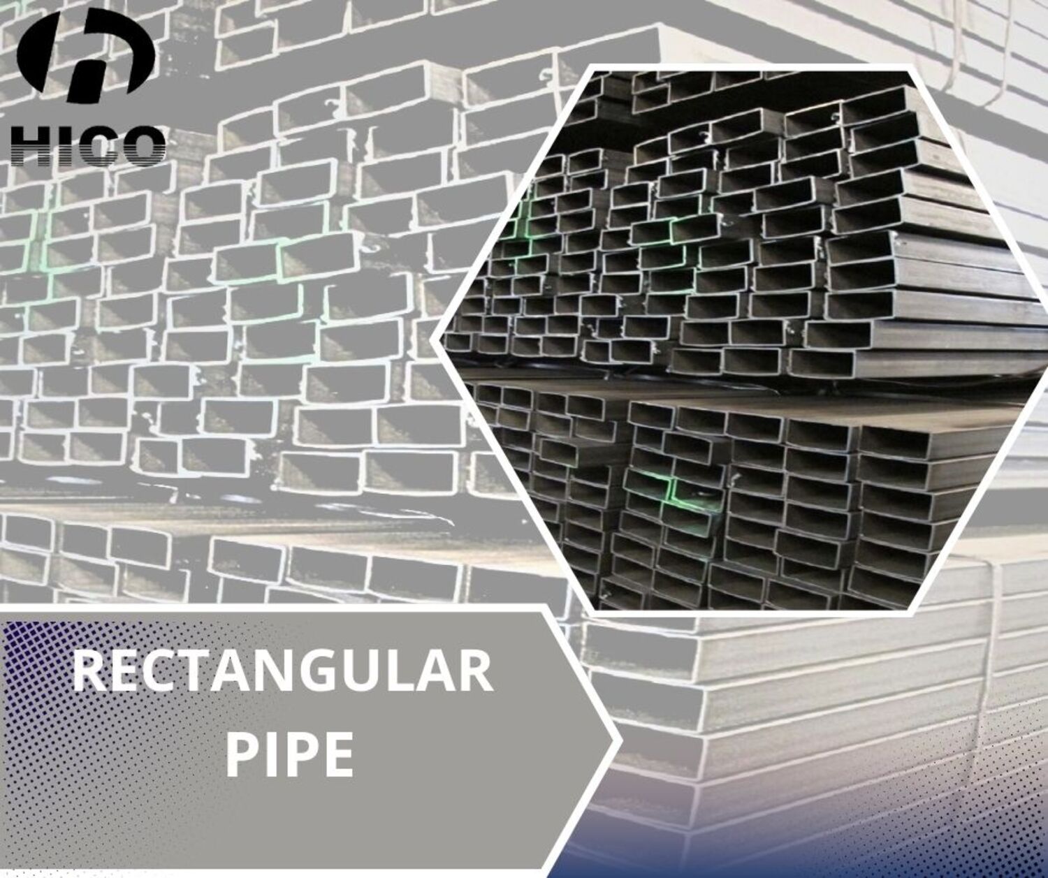 Rectangular Hollow Section Pipe - Color: Grey