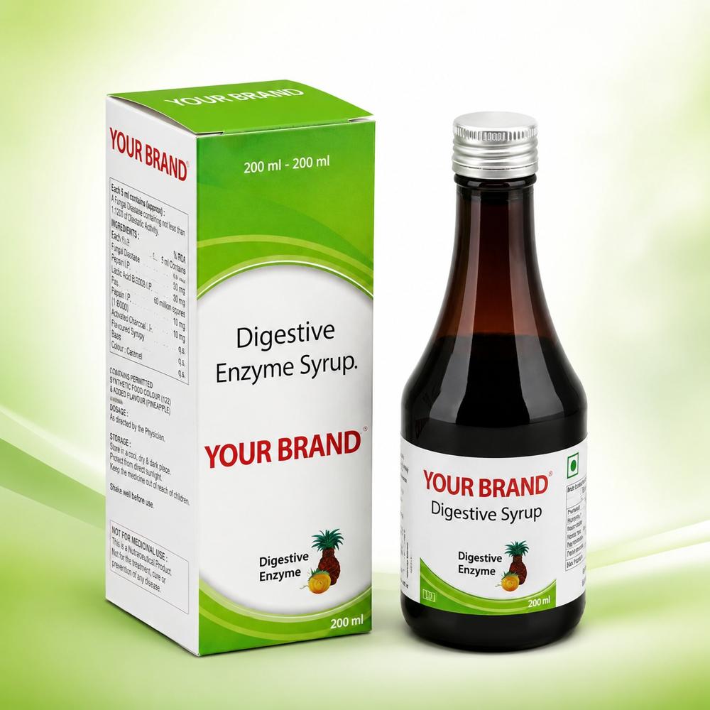 Digestive Enzyme Syrup - 200 Ml Liquid Formula | Enhances Digestion, Alleviates Digestive Disorders, Recommended Dosage As Per Doctor