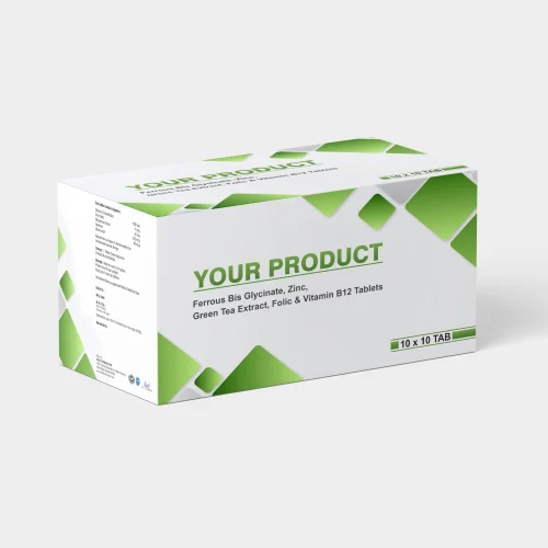 Ferrous Bis Glycinate , Zinc, Green Tea Extract, Folic And Vitamin B12 Tablets - Brand Name: Oem Private Label