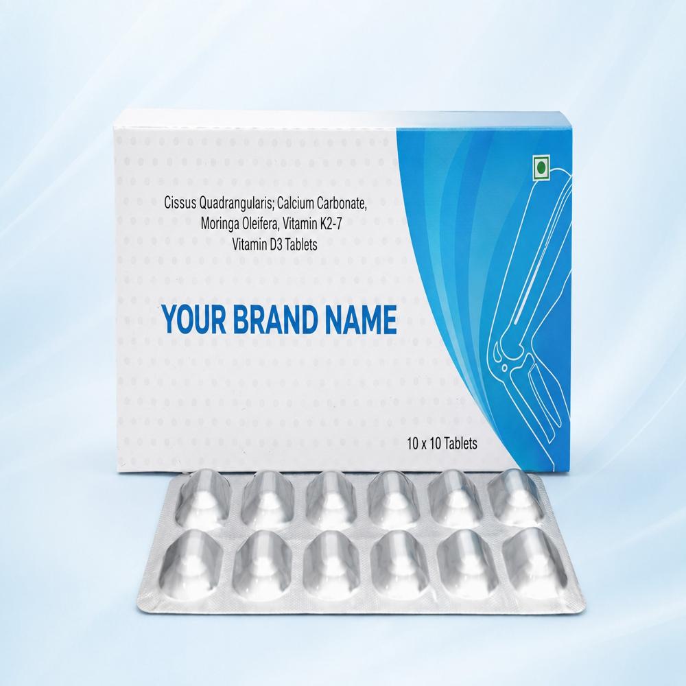 Cissus Quadrangularis, Calcium Carbonate, Moringa Oleifera, Vitamin K2 & Vitamin D3 Tablet
