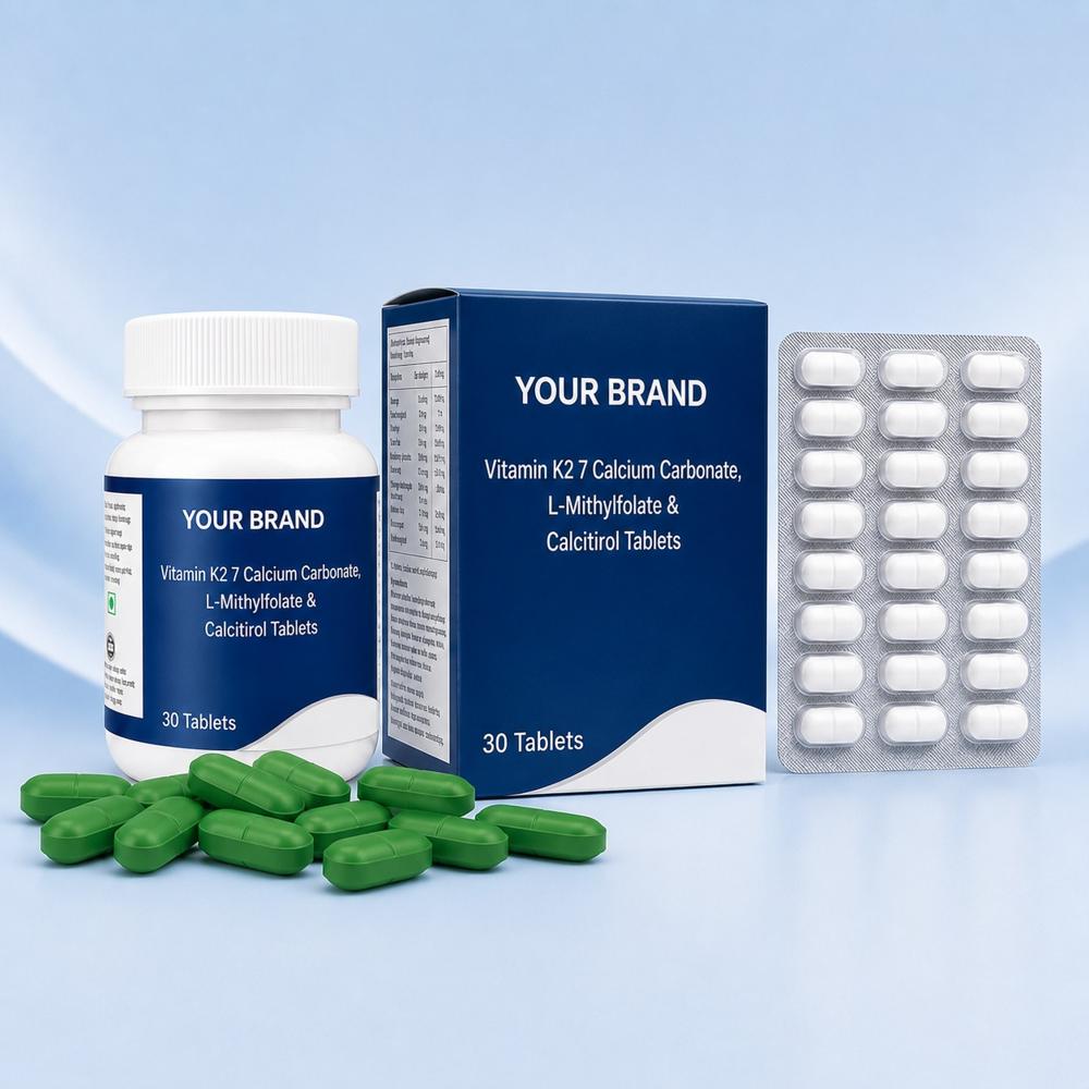 Vitamin K2 7 Calcium Carbonate L-Mithylfolate, Calcitirol Tablets