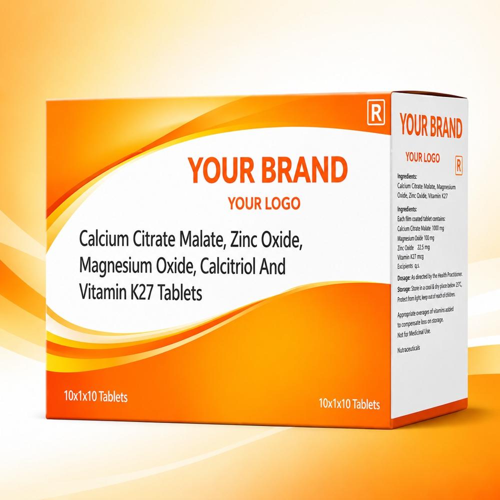 Calcium Citrate Malate, Zinc Oxide, Magnesium Oxide, Calcitriol And Vitamin K27 Tablets - Brand Name: Oem Private Label