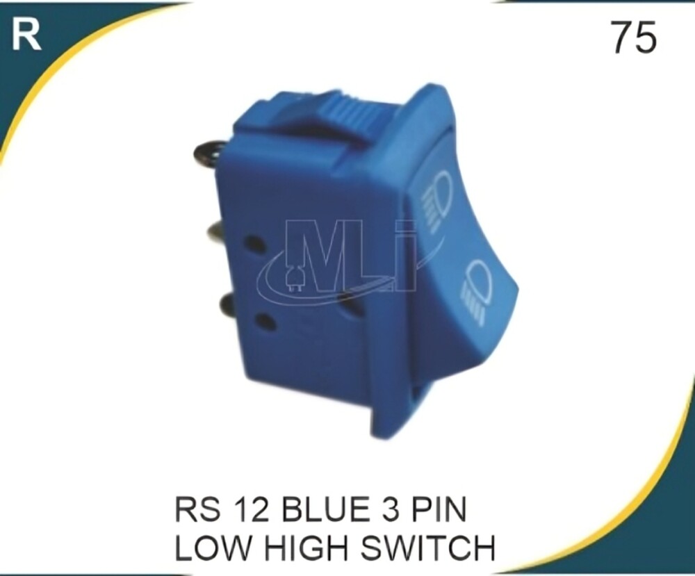Rocker Switch 3 Pin 6A Headlight High Low Beam Pass Overtaking