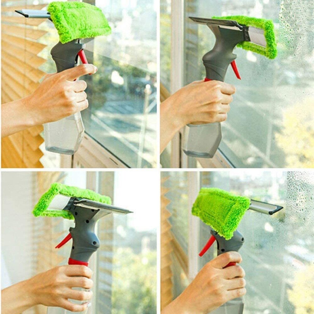 Spray Window Cleaner - Microfiber Aluminum Pvc Plastic | 14x8x10 Cm Magic 3-in-1 Wiper Brush For Easy Window Glass And Car Cleaning
