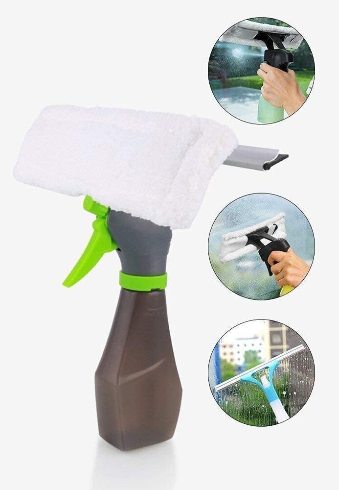 Spray Window Cleaner - Microfiber Aluminum Pvc Plastic | 14x8x10 Cm Magic 3-in-1 Wiper Brush For Easy Window Glass And Car Cleaning