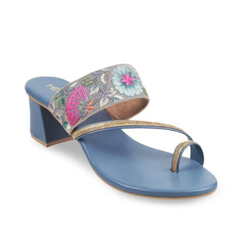 Blue Block Mules Sandals