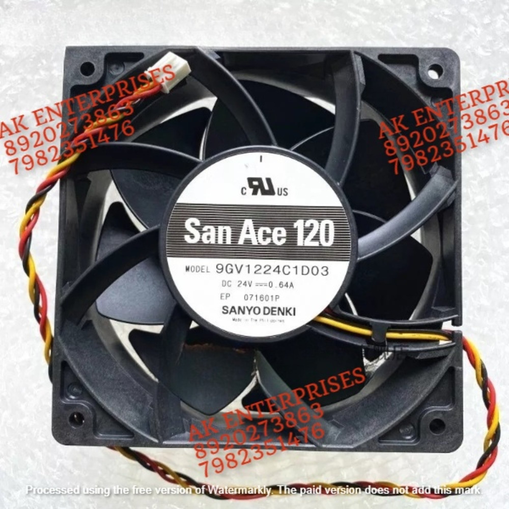 SanAce 9GV1224C1D03 Axial Fan 24V-0.64A DC Brushless Air Cooling Fan 4000 RPM 120 * 120 * 38mm 3Wire