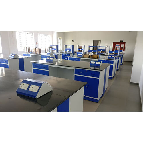 Lab Furniture - Color: White And Blue