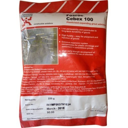 FOSROC CEBEX 100 एक उच्च गुणवत्ता वाला सामग्री है जो विभिन्न निर्माण और मरम्मती के कार्यों के लिए आदर्श है। यह पानी और रासायनिक तत्वों के प्रति प्रतिरोधी है, और इसकी विशेषताएँ इसे टिकाऊ और प्रभावी बनाती हैं।