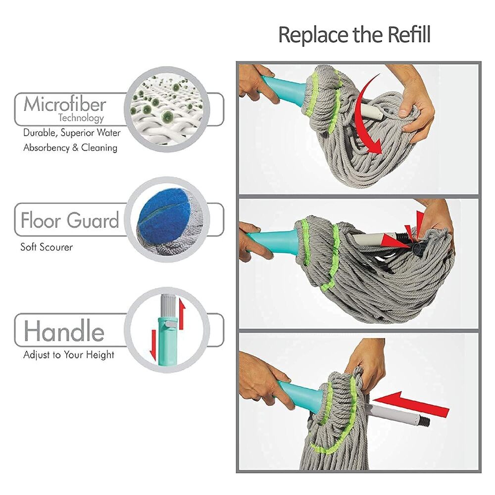 Self Wringing Squeeze Twist Mop - Height: 4 Centimeter (Cm)