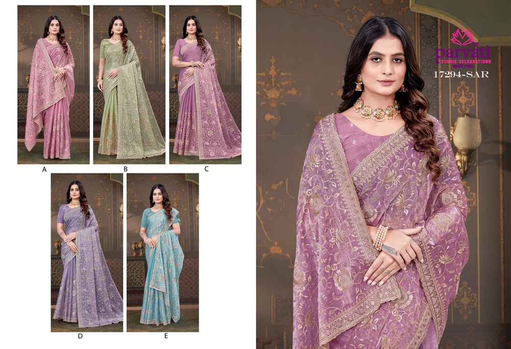 Parvati Multicolor Chiffon Saree -17294