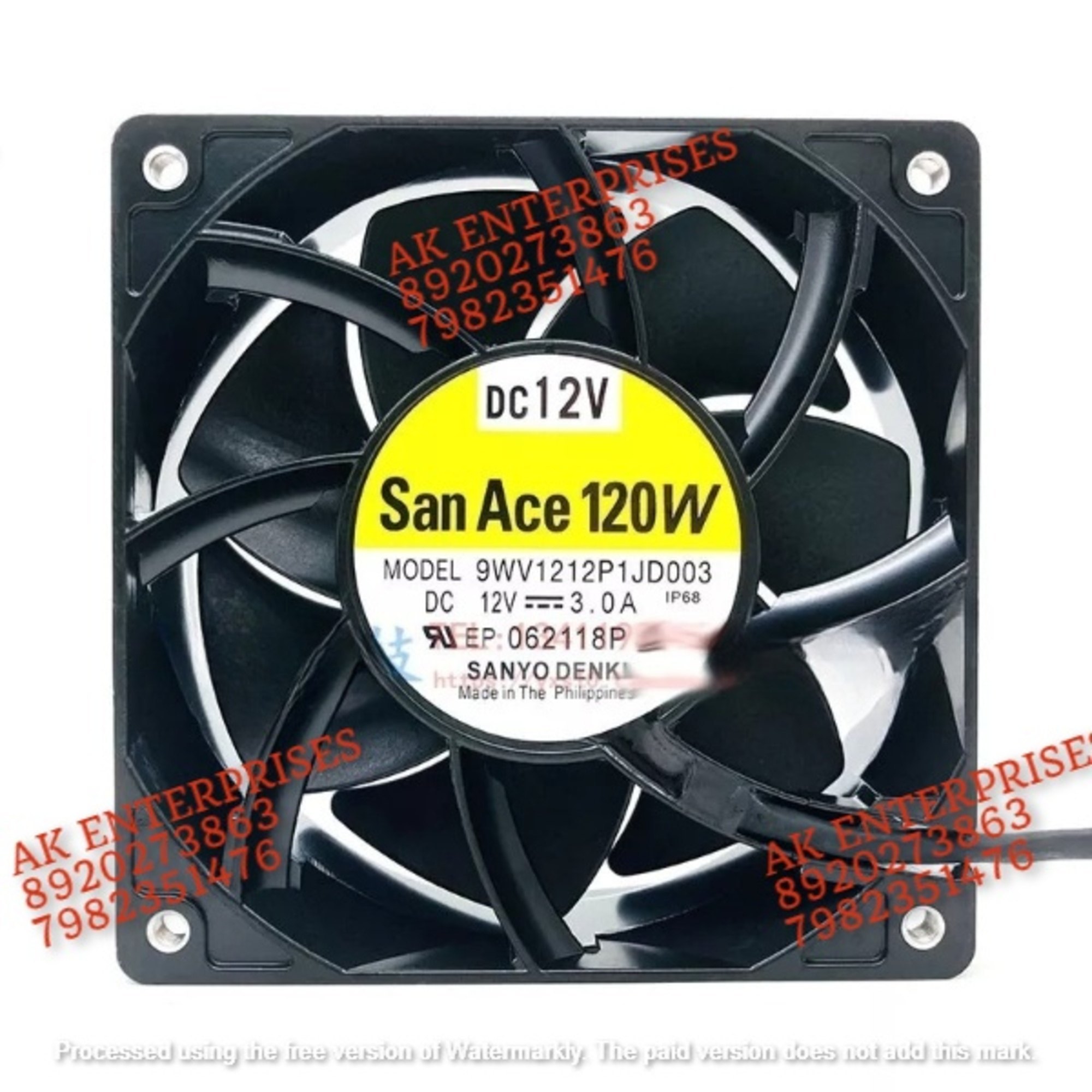 SanAce 9WV1212P1JD003 Axial Fan 12V-3.0A DC Brushless Air Cooling Fan 6400 RPM 120 * 120 * 38mm 4Wire