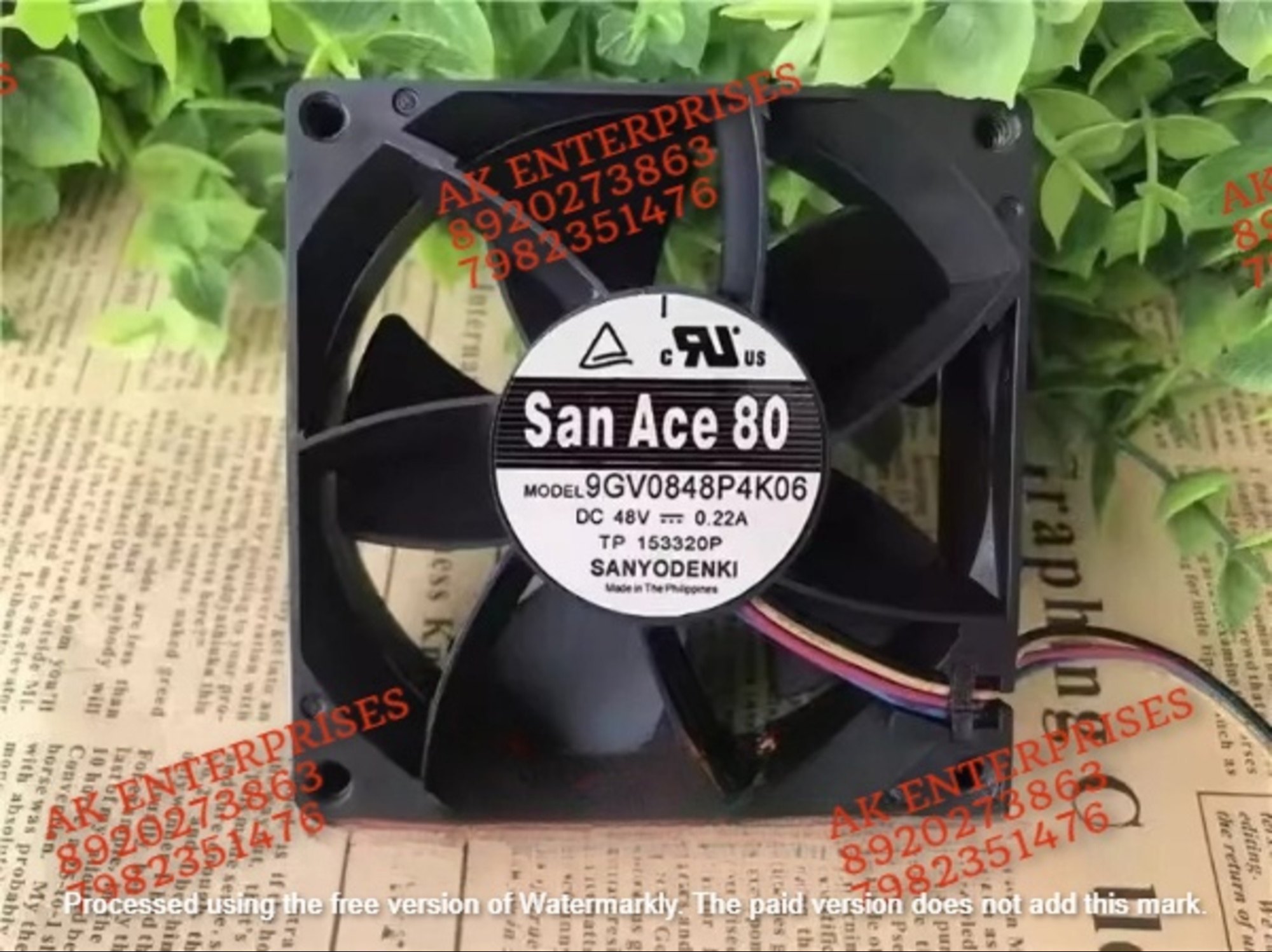 SanAce 9GV0848P4K06 Axial Fan 48V-0.22A DC Brushless Air Cooling 3000 RPM 80 * 80 * 38mm 4-Wire