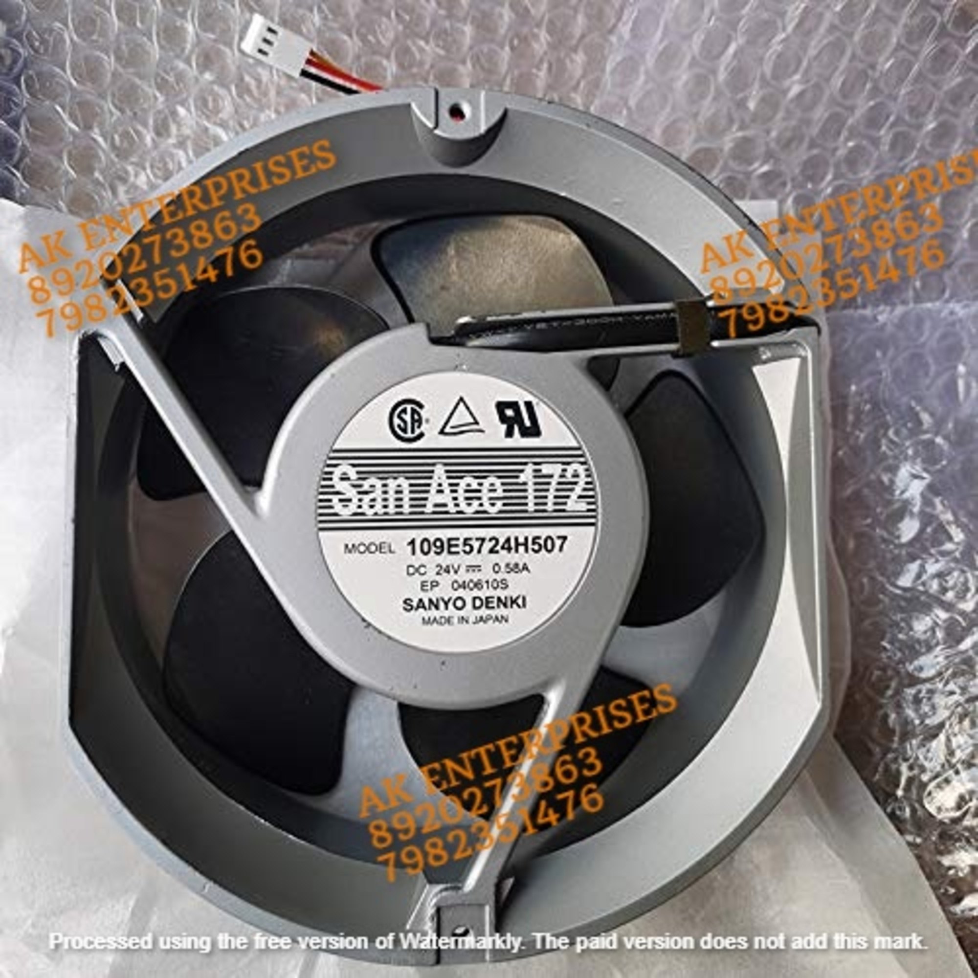 Sanace 109e5724h507 Axial Fan 24v-0.58a Dc Brushless Air Cooling Fan 3050 Rpm 172 * 150 * 51mm 3wire (Metal)