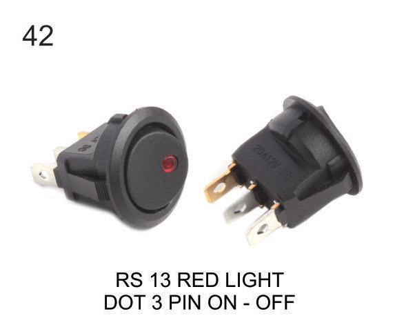 RS 13 RED LIGHT DOT 3 PIN ON-OFF