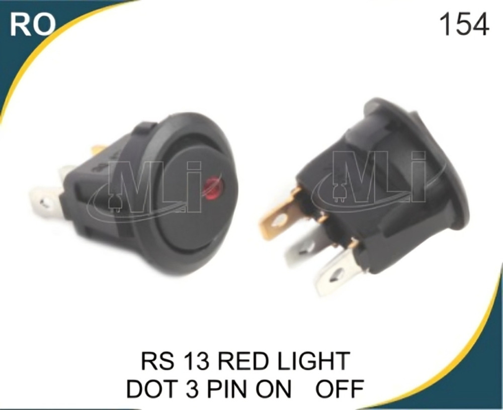Rocker switch red light dot 3 pin on off