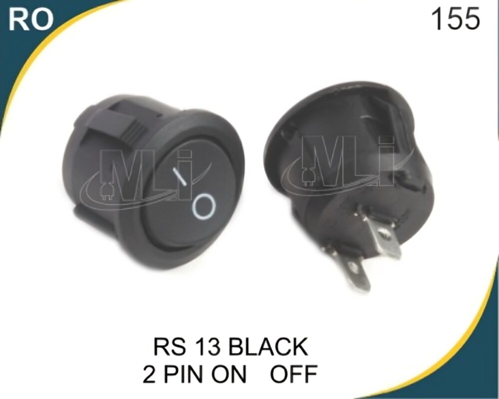 ROUND ROCKER SWITCH BLACK 2 PIN ON-OFF